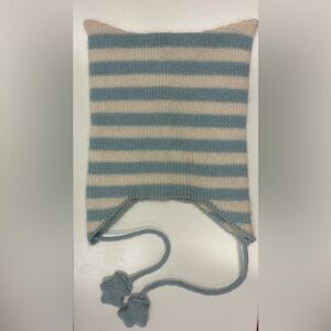 dELiA*s Light Blue and White Striped Cat Beanie